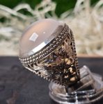 Silver Handmade Ring – Shajri Aqeeq Stone